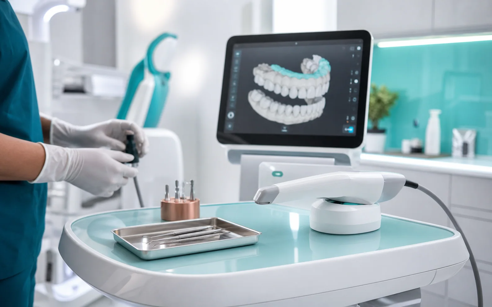 Imagem ilustrativa de tecnologia avançada no diagnóstico dentário
